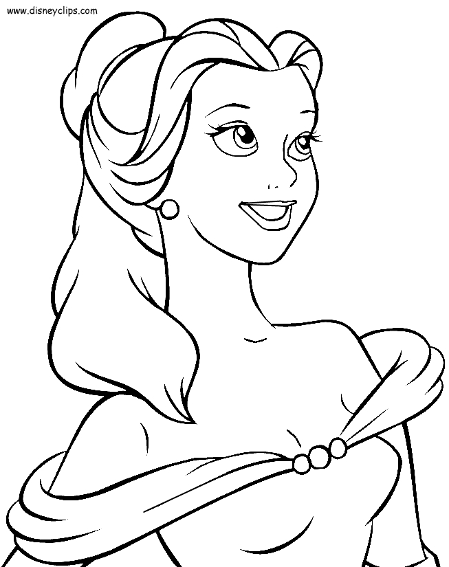 Coloriage de Belle et de la Bête dans un décor romantique