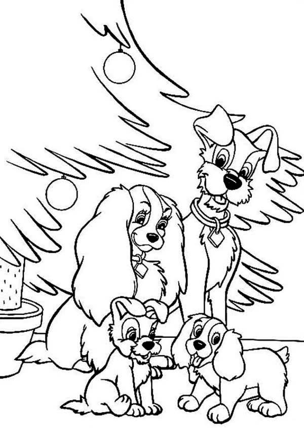 Coloriage de la belle et le clochard partageant un repas romantique