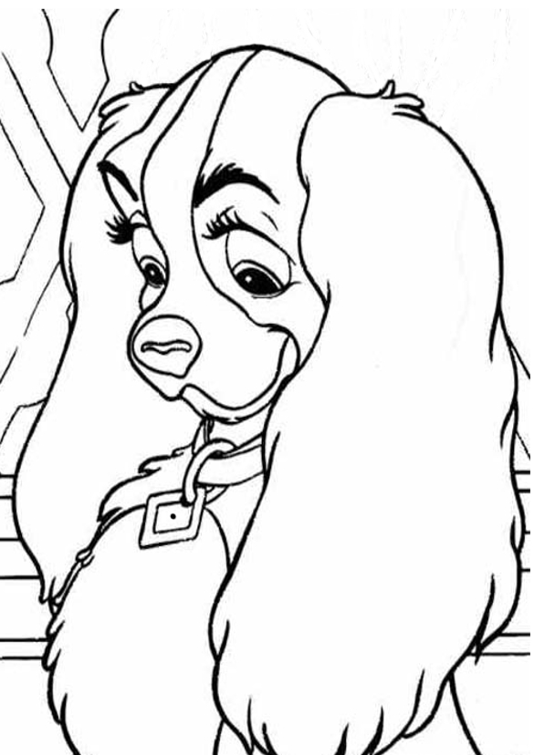 Coloriage de Lady et le Clochard partageant un repas romantique