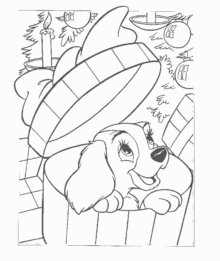 Coloriage de Lady et Clochard partageant un repas sous les étoiles