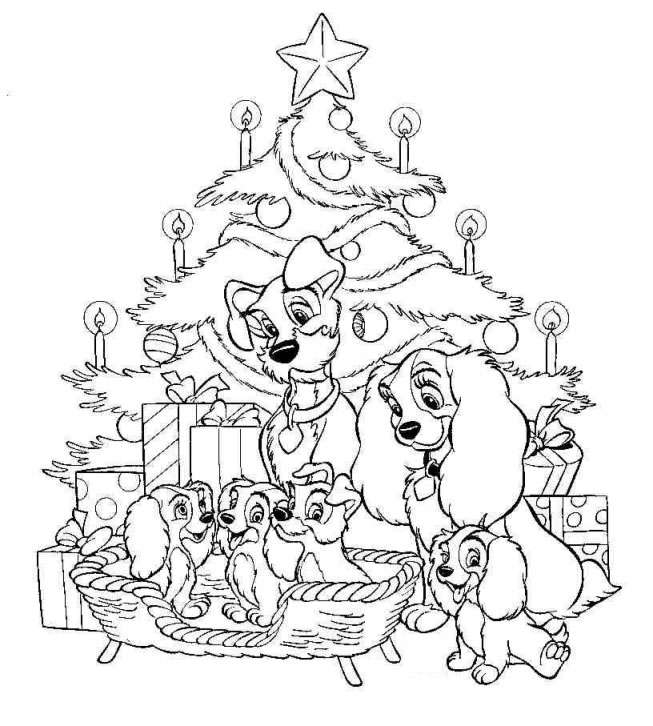 Coloriage de Lady et le Clochard partageant un plat de spaghetti sous les étoiles
