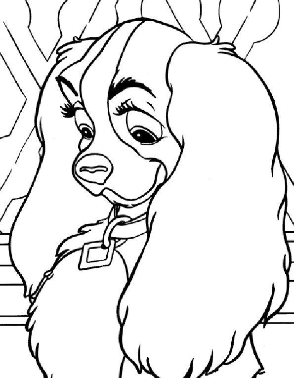 Coloriage de Lady et le Clochard partageant un plat de spaghetti sous les étoiles