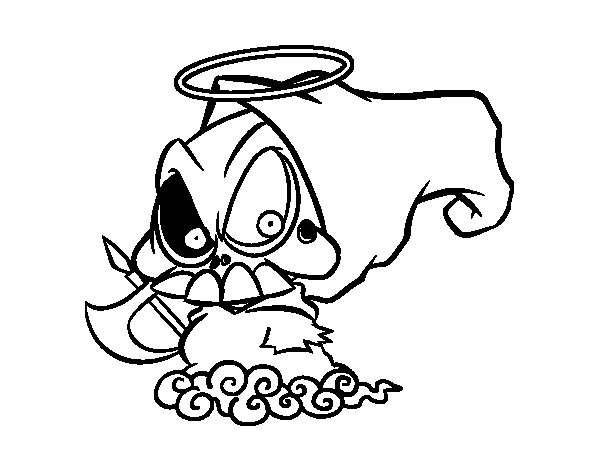 Un coloriage représentant la Mort sous une forme symbolique et réfléchie