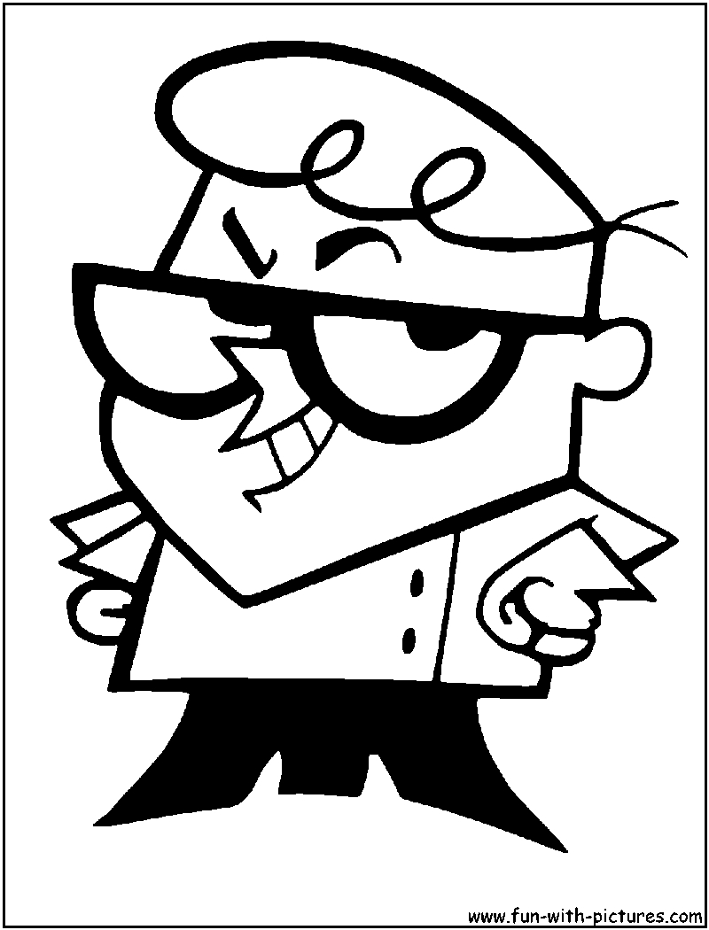 Coloriage du laboratoire de Dexter avec des expériences scientifiques