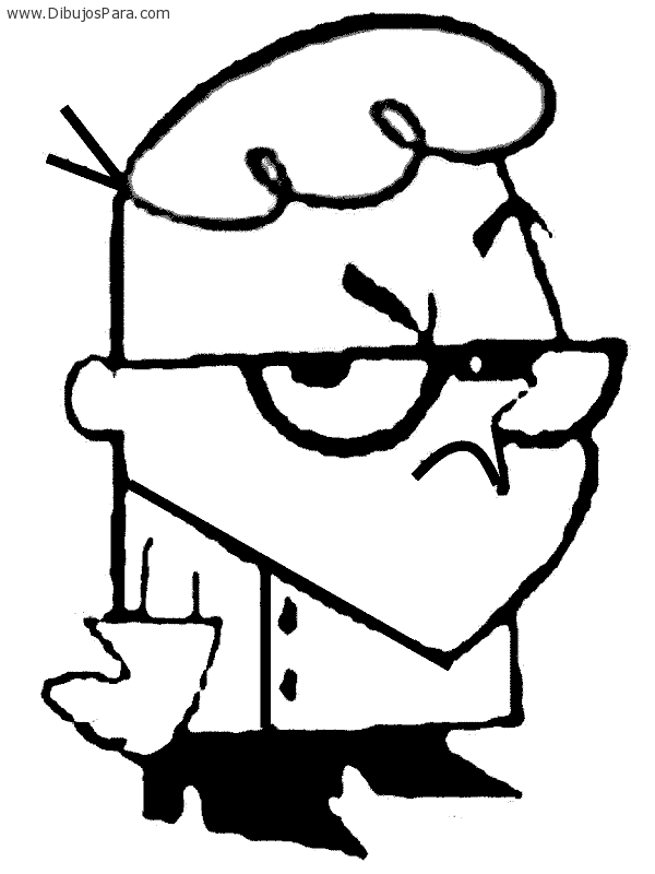 Coloriage du laboratoire de Dexter avec équipements scientifiques