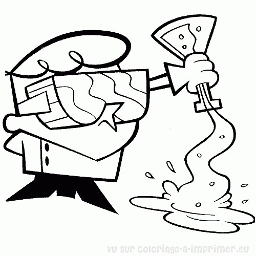 Coloriage du laboratoire de Dexter avec des expériences scientifiques