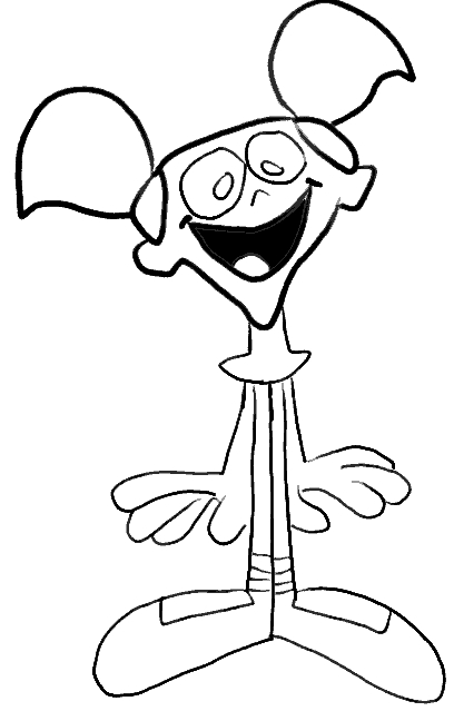 Coloriage du laboratoire de Dexter avec ses expériences scientifiques