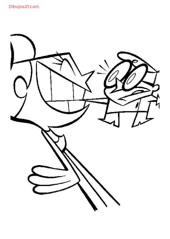 Coloriage du laboratoire de Dexter avec des équipements scientifiques