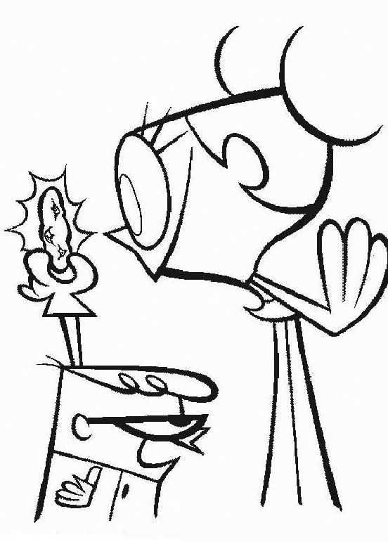Coloriage du laboratoire de Dexter avec des expériences scientifiques
