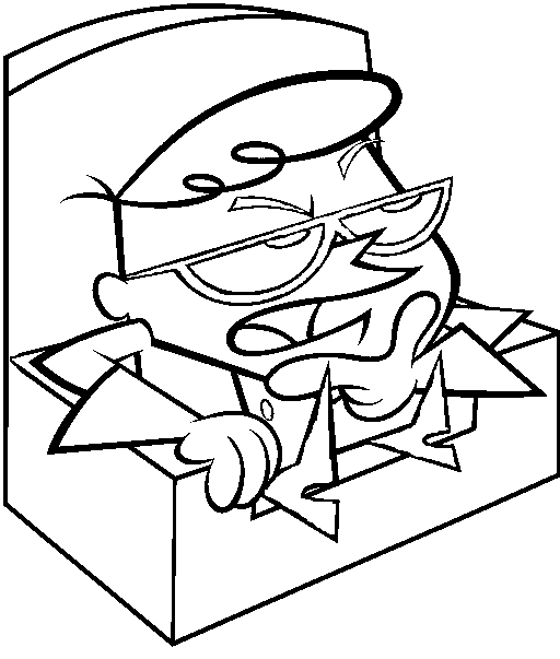 Coloriage du laboratoire de Dexter avec ses expériences scientifiques Coloriage du laboratoire de Dexter avec ses expériences scientifiques