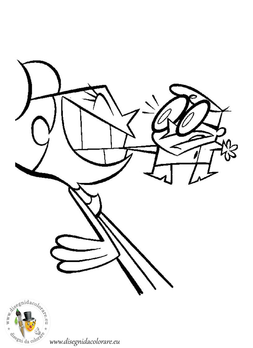 Coloriage du laboratoire de Dexter avec des expériences scientifiques