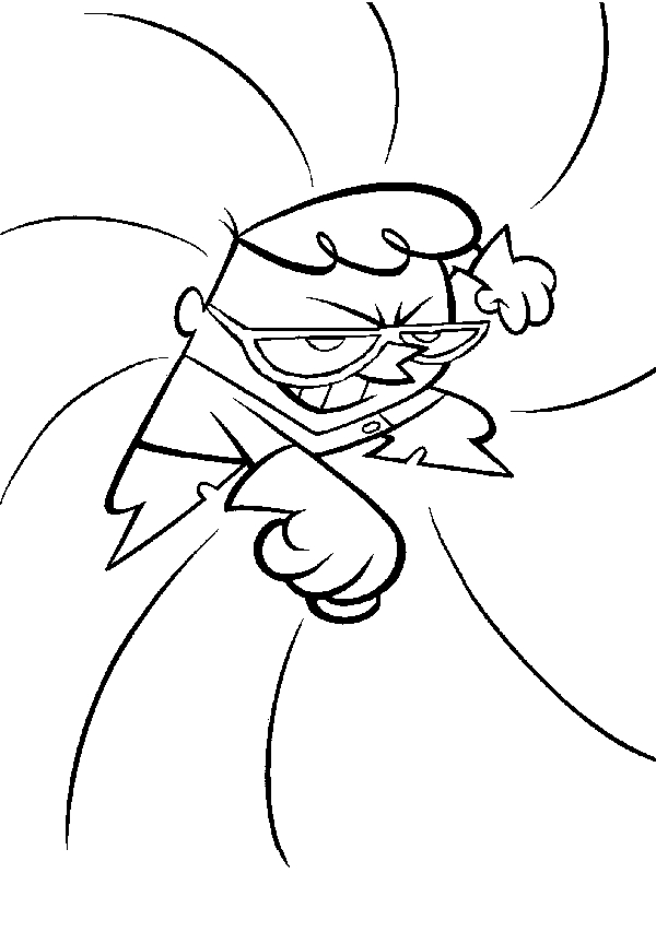 Coloriage du laboratoire de Dexter en pleine expérimentation
