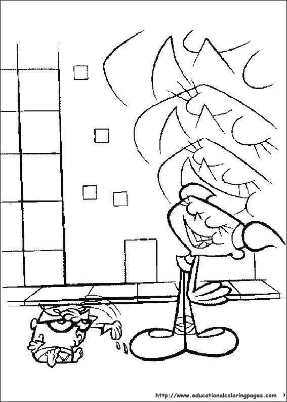 Coloriage du laboratoire de Dexter avec des équipements scientifiques