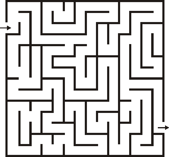 Coloriage d'un labyrinthe original avec des éléments variés