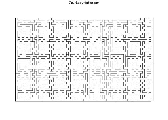 Coloriage d'un labyrinthe complexe avec des chemins sinueux