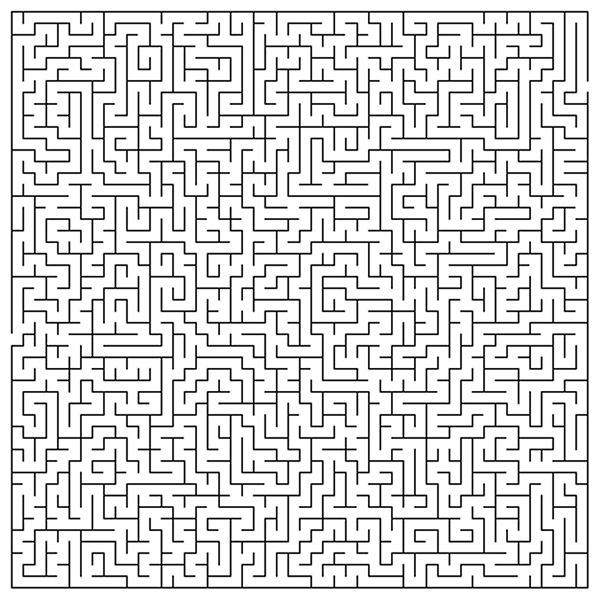 Coloriage d'un labyrinthe complexe avec un chemin sinueux