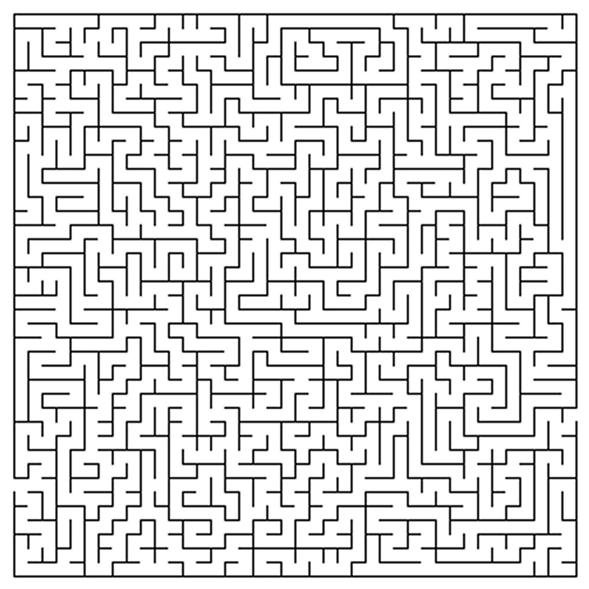 Un labyrinthe complexe avec des chemins sinueux et des éléments variés