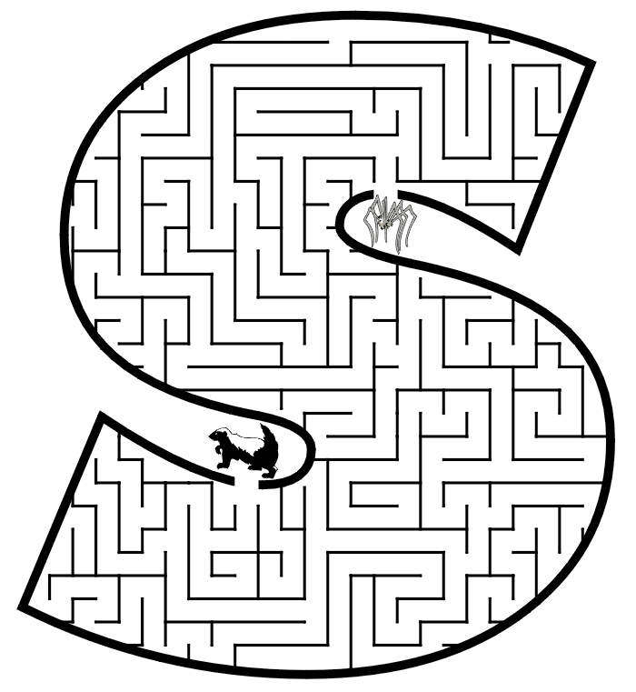 Coloriage d'un labyrinthe complexe avec des chemins sinueux
