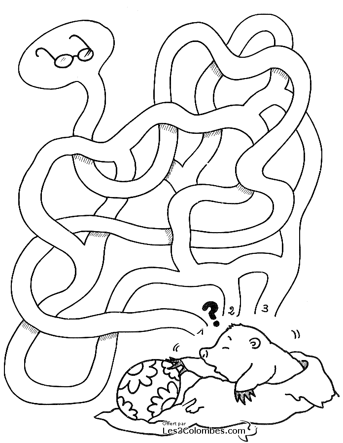 Coloriage d'un labyrinthe original avec motifs variés