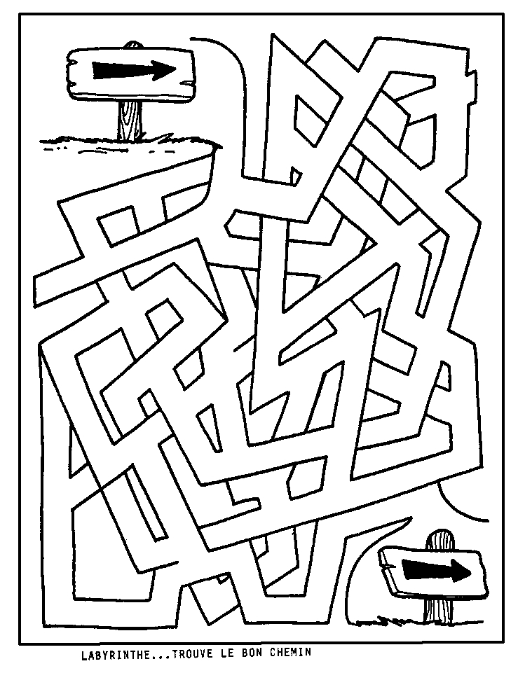 Coloriage d'un labyrinthe original rempli de chemins sinueux