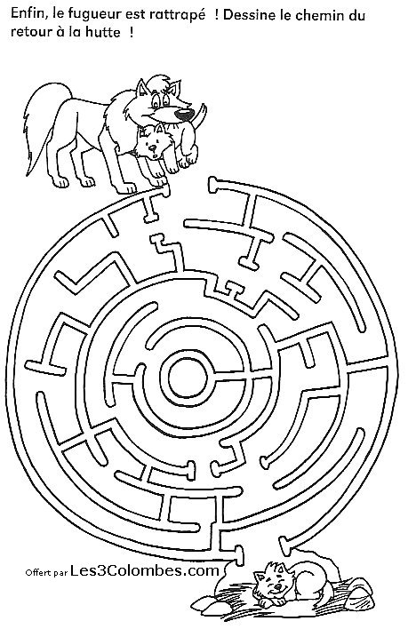 Coloriage d'un labyrinthe complexe avec des chemins entrelacés