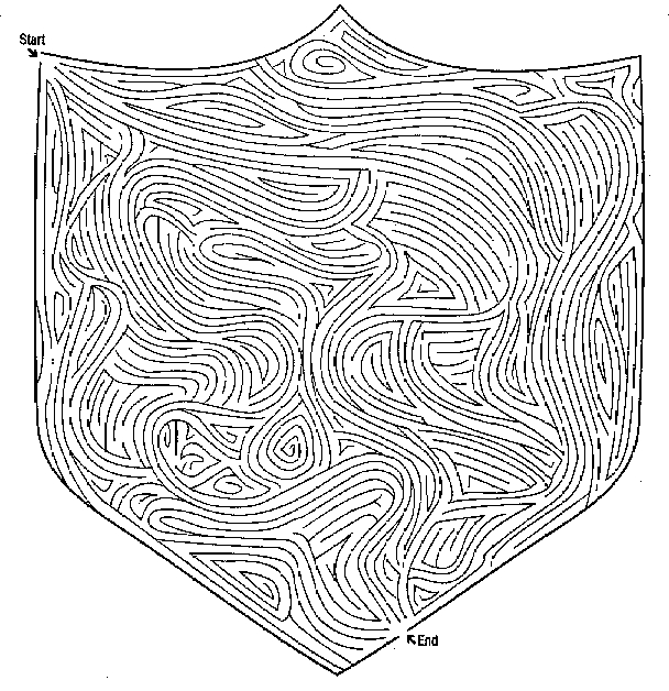 Coloriage d'un labyrinthe complexe avec un chemin sinueux