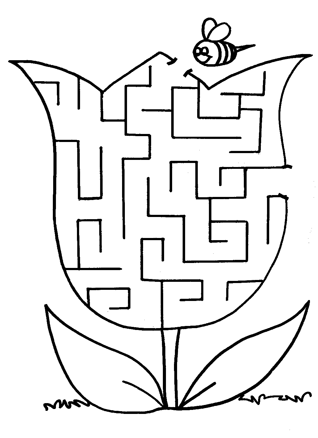 Coloriage d'un labyrinthe complexe avec des éléments naturels