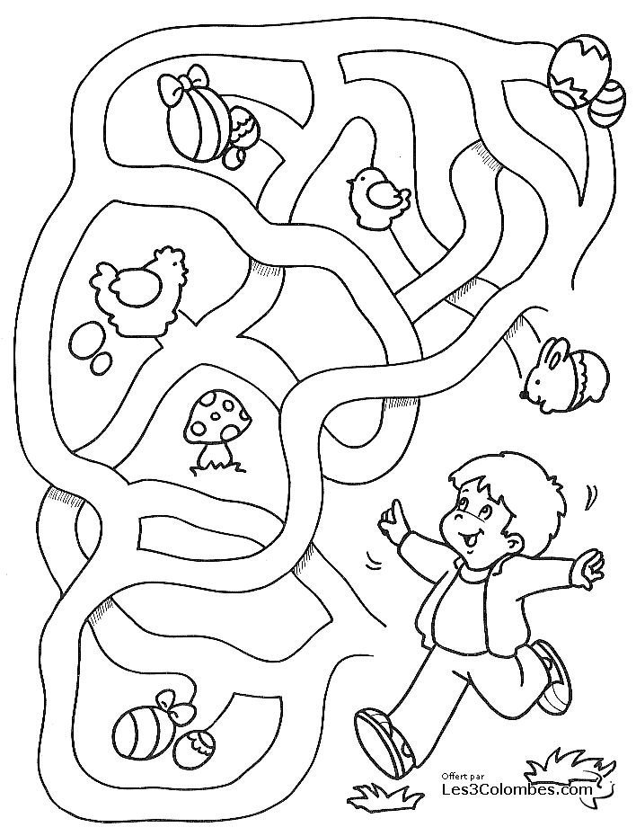 Un labyrinthe complexe avec des chemins entrecroisés et des éléments variés
