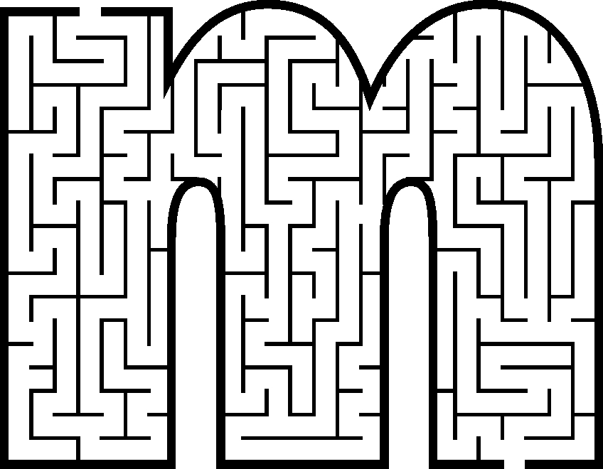 Coloriage d'un labyrinthe avec des éléments de nature