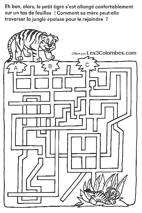 Coloriage labyrinthique avec chemins sinueux et obstacles