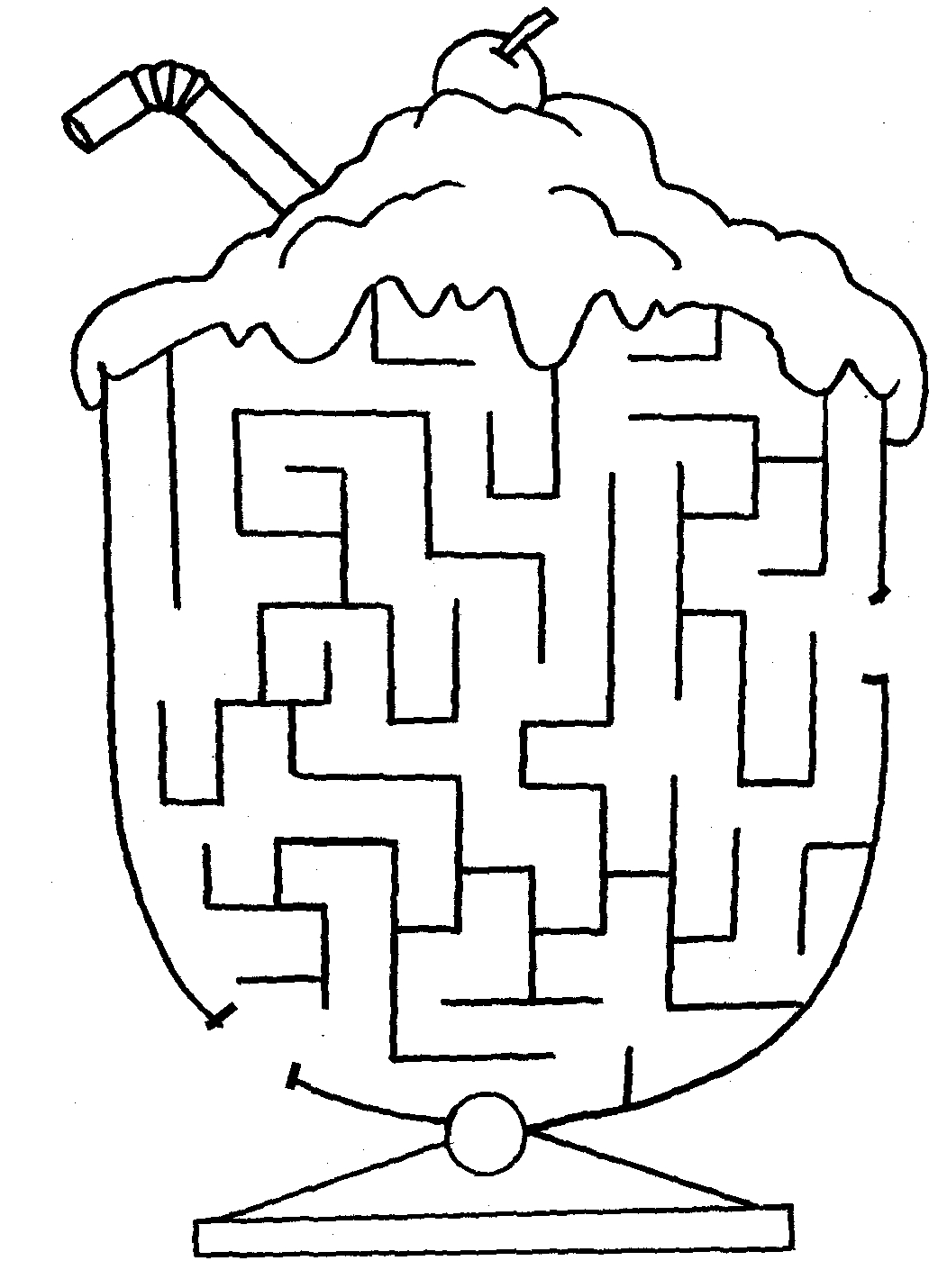 Labyrinthe complexe avec chemins entrelacés et motifs variés