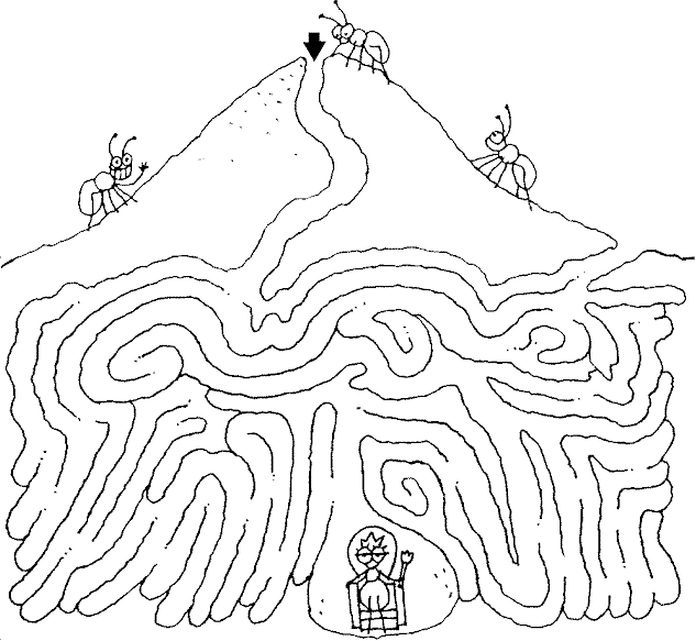 Coloriage de labyrinthes avec des chemins sinueux et des formes variées
