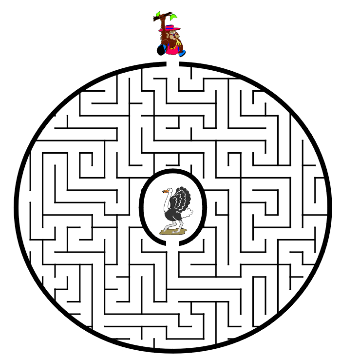 Coloriage de labyrinthe complexe avec chemins sinueux et obstacles