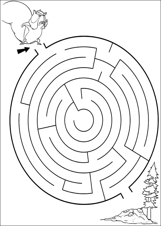 Coloriage d'un labyrinthe complexe avec un personnage au centre