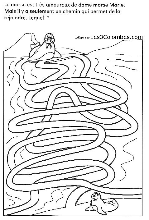 Coloriage d'un labyrinthe complexe avec des éléments variés