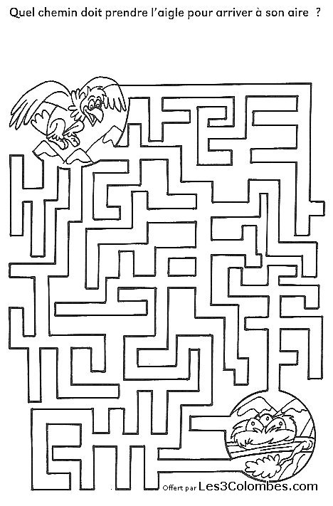 Coloriage d'un labyrinthe en pleine nature avec des chemins sinueux