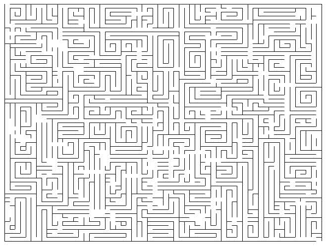 Coloriage labyrinthique avec des chemins sinueux et des obstacles variés