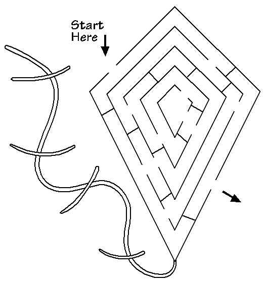 Coloriage d'un labyrinthe complexe avec chemins et obstacles