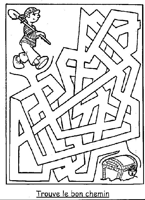 Coloriage d'un labyrinthe original avec des chemins sinueux