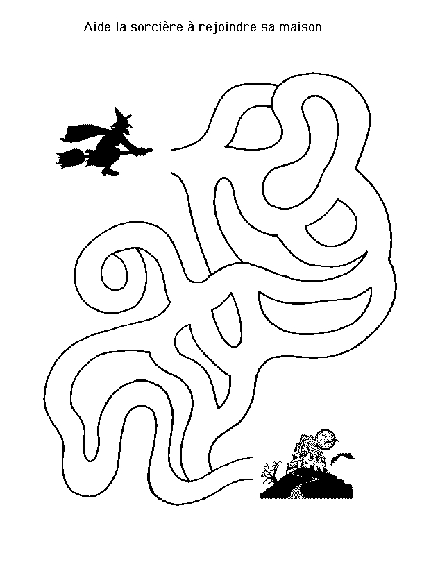 Coloriage d'un labyrinthe complexe avec chemins et obstacles