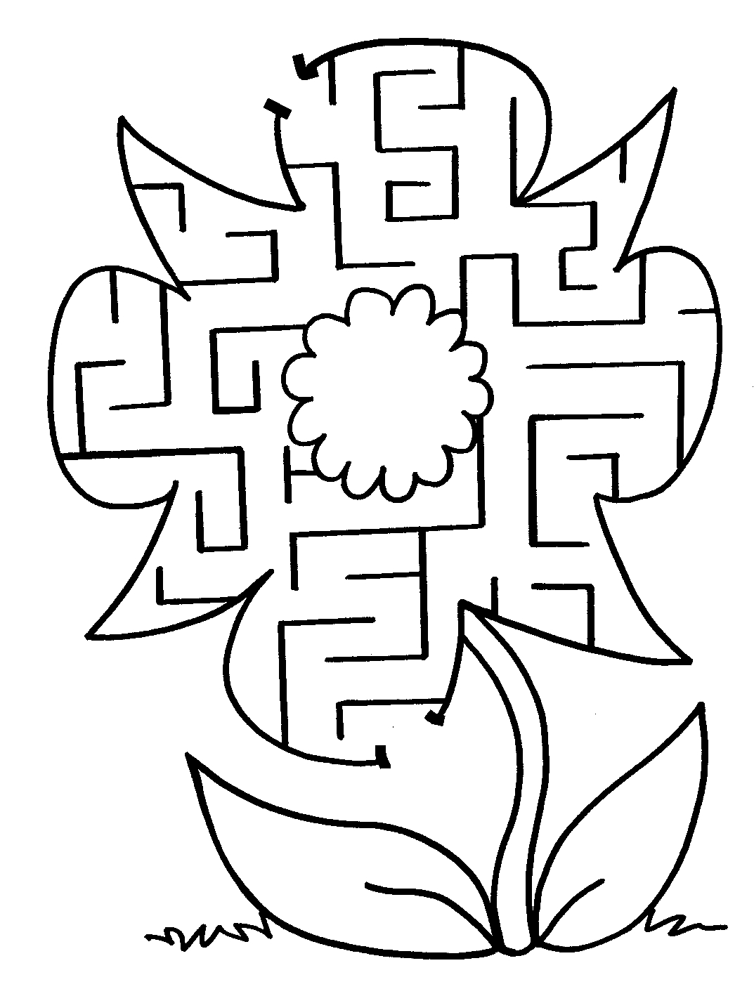 Coloriage d'un labyrinthe complexe avec des chemins entrecroisés