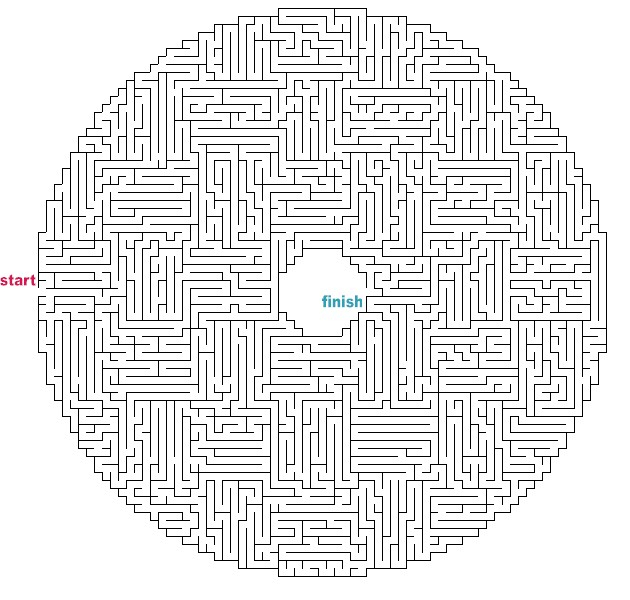 Coloriage de labyrinthes avec chemins sinueux et obstacles variés