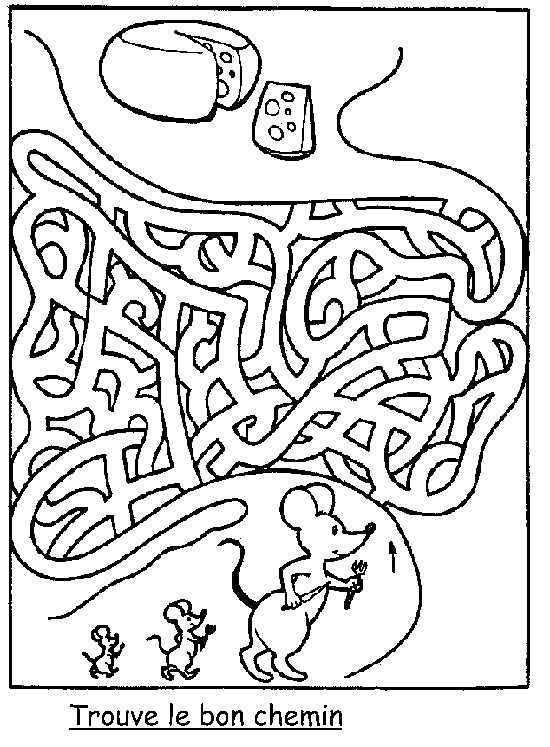 Coloriage d'un labyrinthe complexe avec des éléments variés
