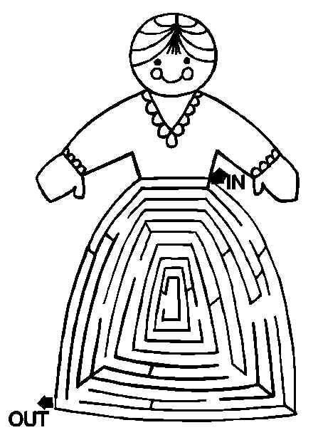 Coloriage d'un labyrinthe avec des chemins sinueux et des éléments variés