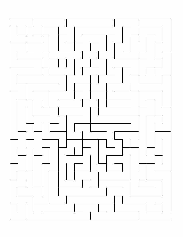 Coloriage d'un labyrinthe complexe avec des chemins sinueux et des éléments variés