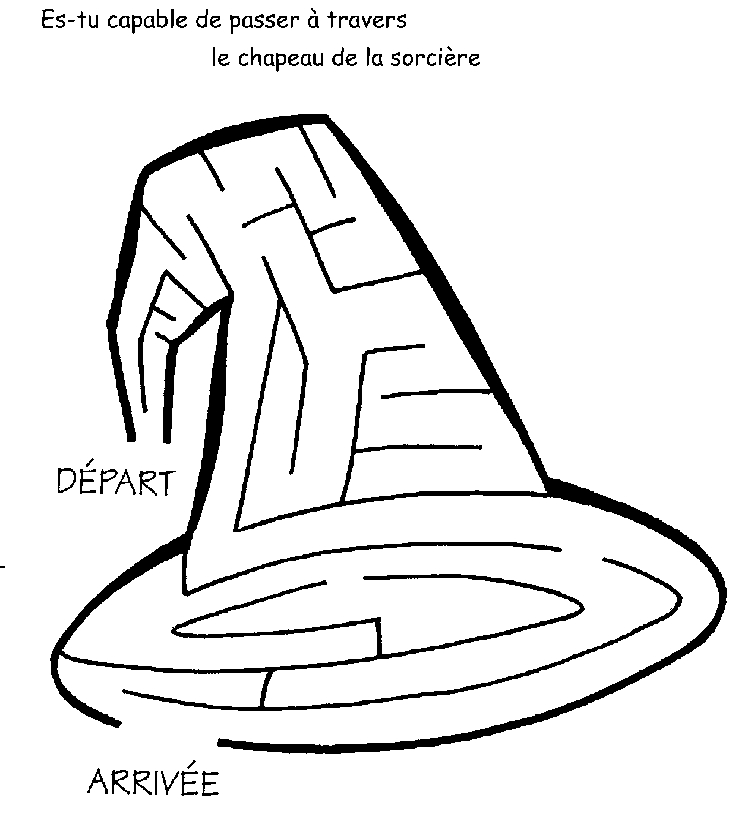 Coloriage de labyrinthe avec chemins sinueux et obstacles divers