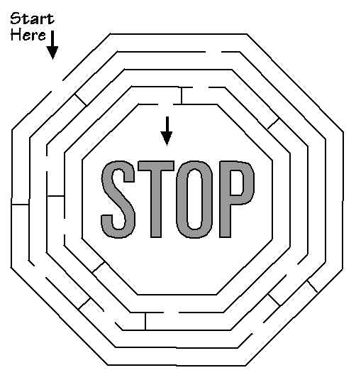 Un labyrinthe complexe à colorier avec des chemins sinueux