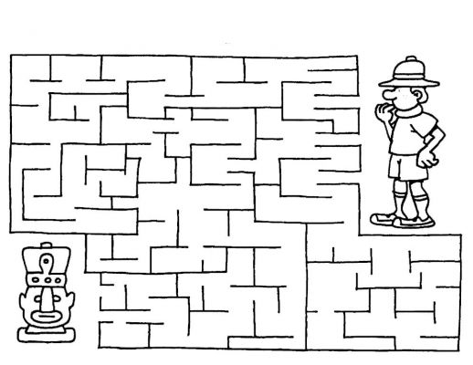 Coloriage d'un labyrinthe avec des chemins sinueux