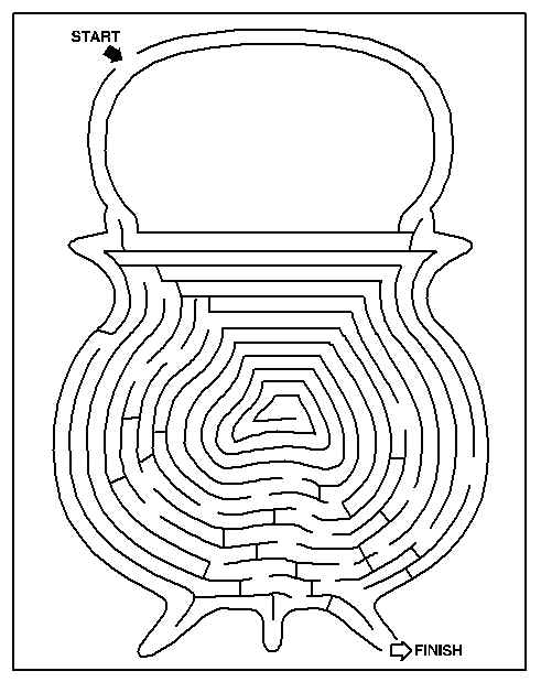 Labyrinthe complexe avec des chemins entrelacés et motifs divers