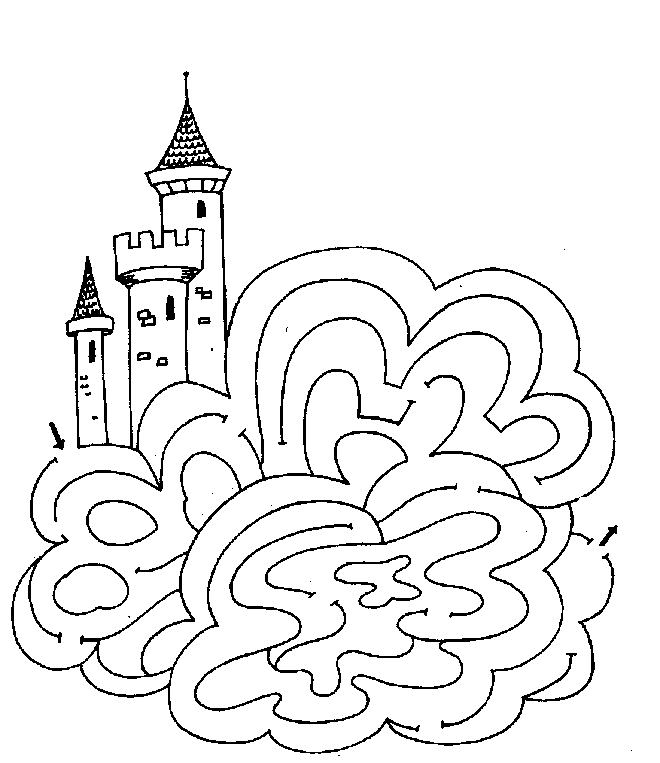 Un labyrinthe complexe à colorier avec des chemins sinueux